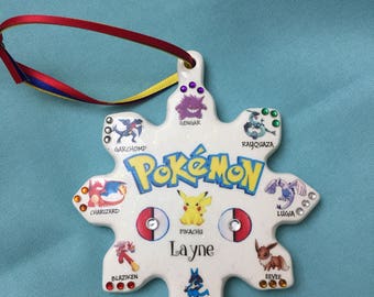 Pokemon personalized Christmas ornament