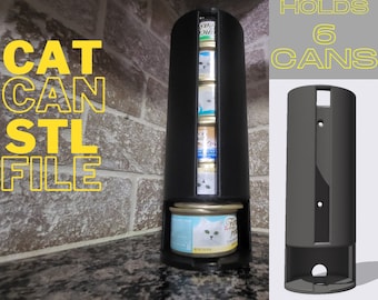 3D Printed STL Cat Food Can Holder Wall Mountable