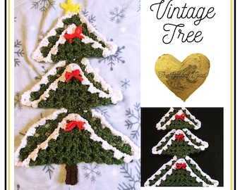 Crochet Christmas Tree, Vintage Xmas Decor, Christmas Wall Hanging, Christmas Decorations