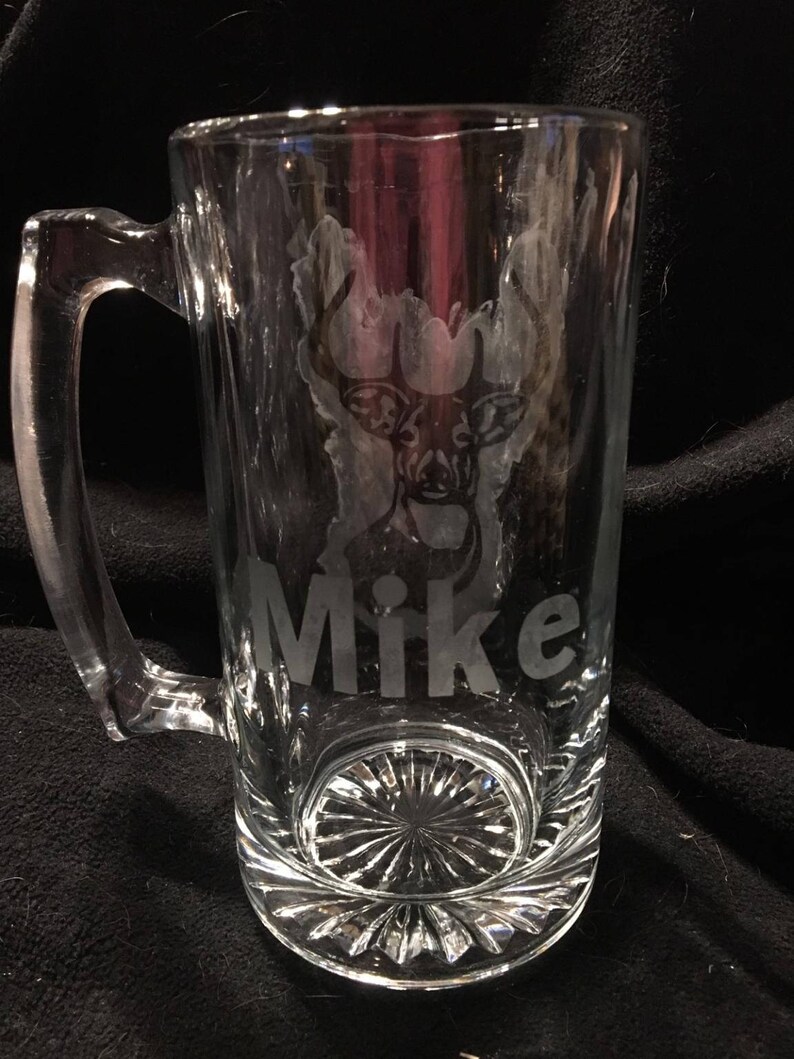 Large Etched Personalized Beer Mug Etsy