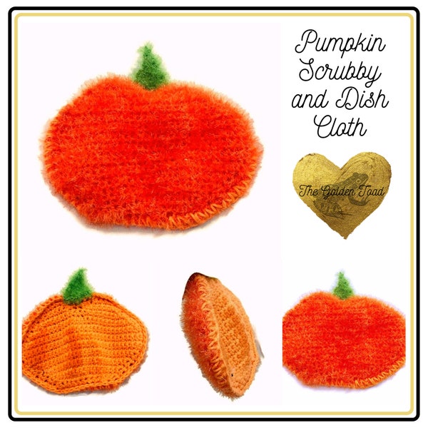 Halloween Jack O Lantern Double Sided Dishcloth and Scrubby