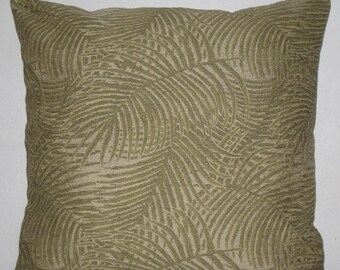 Palme Blätter Dekokissen Bezug-24"x24" traumhaft gewebt Leinen Stoff Kissen, in chartreuse grün Farbe mit Palmenblättern
