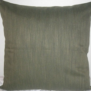 Contemporary pillow cover in 24&quot; x 24&quot; olive green finest woven linen fabric throw pillow cover plus made in USA