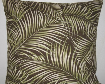 Palm tree print decorative pillow cover -18" x 18" classic throw pillow , plus made in U.S.A