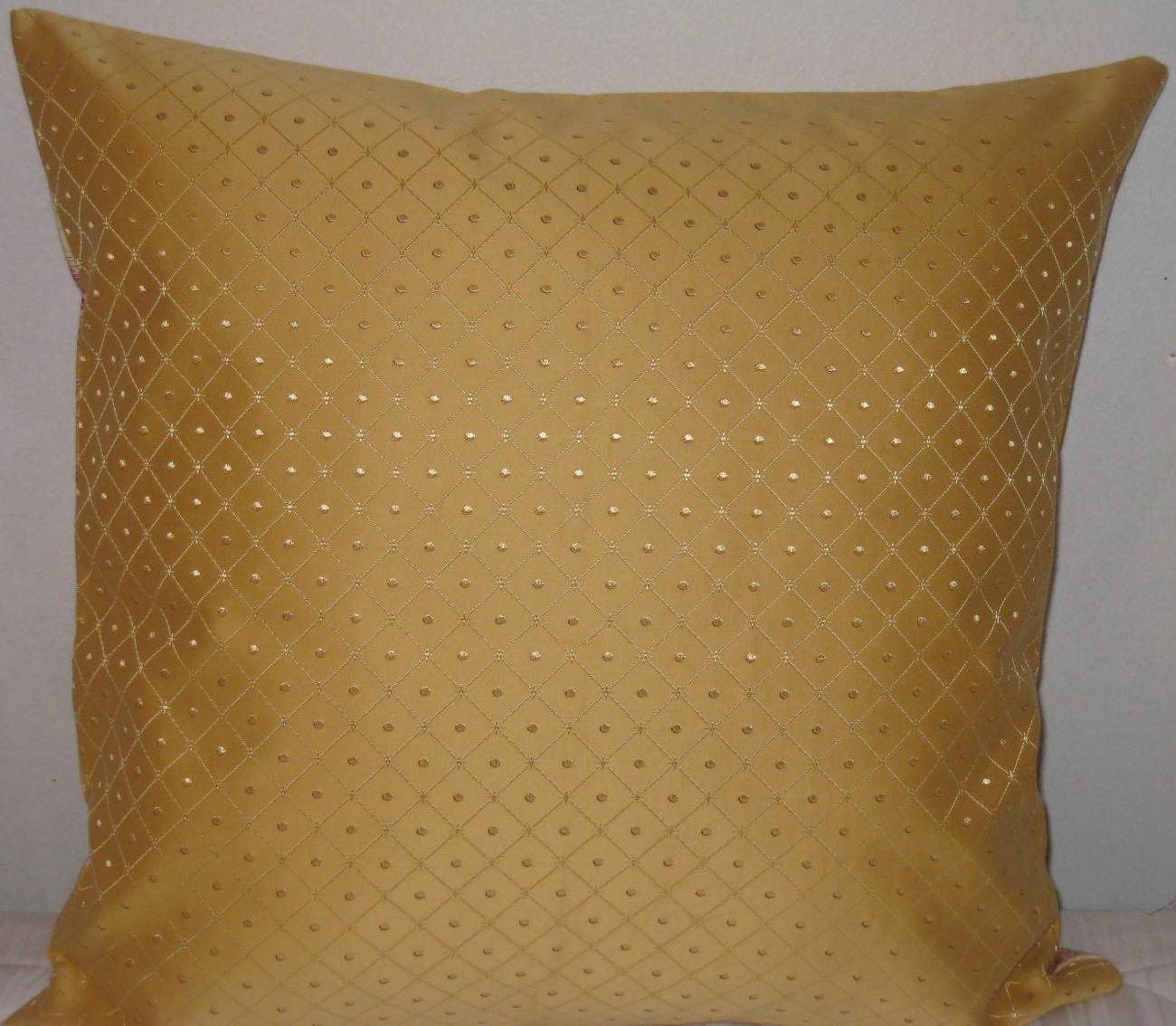 Gold Color Decorative Pillow Cover20x20 Satin Fabric Throw