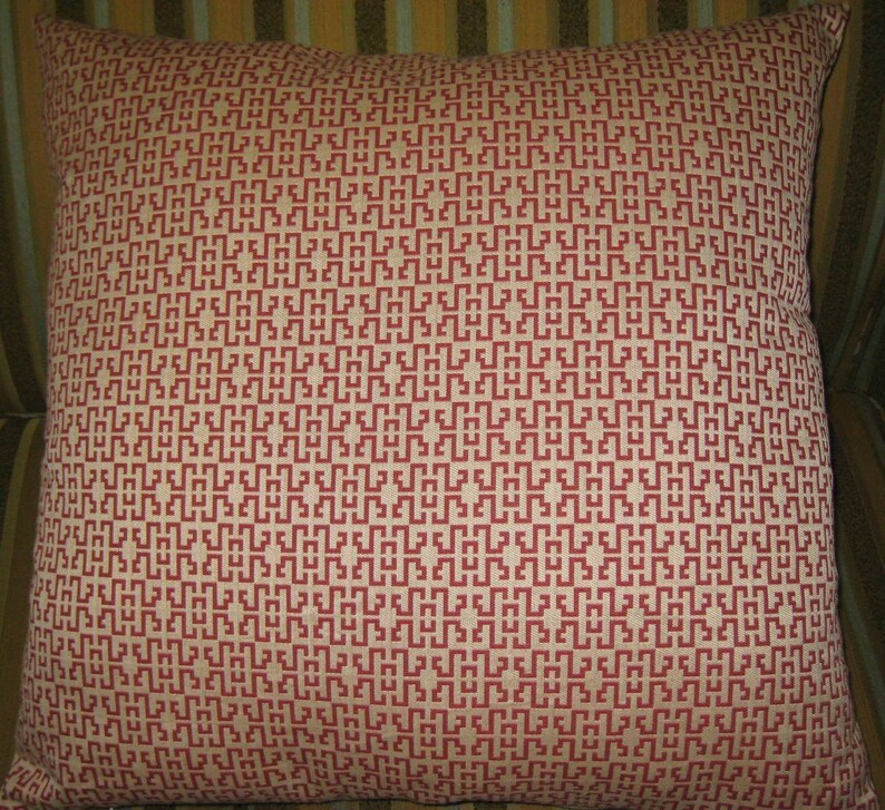 Greek Key Decorative Pillow Cover24x24 In,woven Linen Fabric