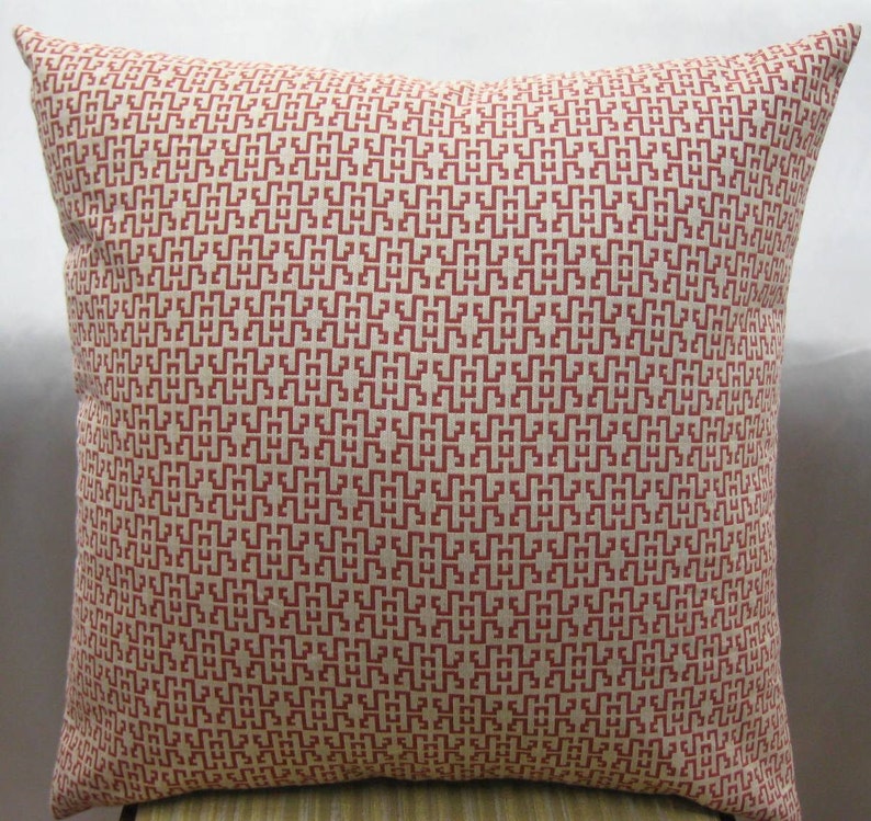 Greek Key Decorative Pillow Cover24x24 In,woven Linen Fabric
