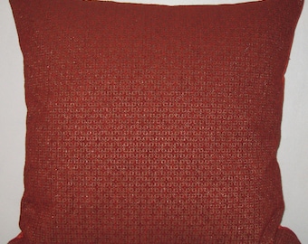 Chenille ikat pattern decorative pillow cover-18"x18" gougeous throw pillow in gold and scarlet red color, high end woven chenille pillow