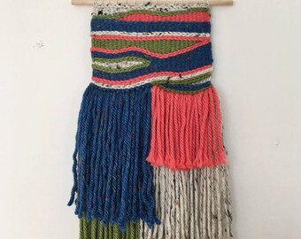 Blue, Olive and Pink Wall Hanging