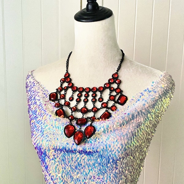 Stone Bib Necklace - Etsy