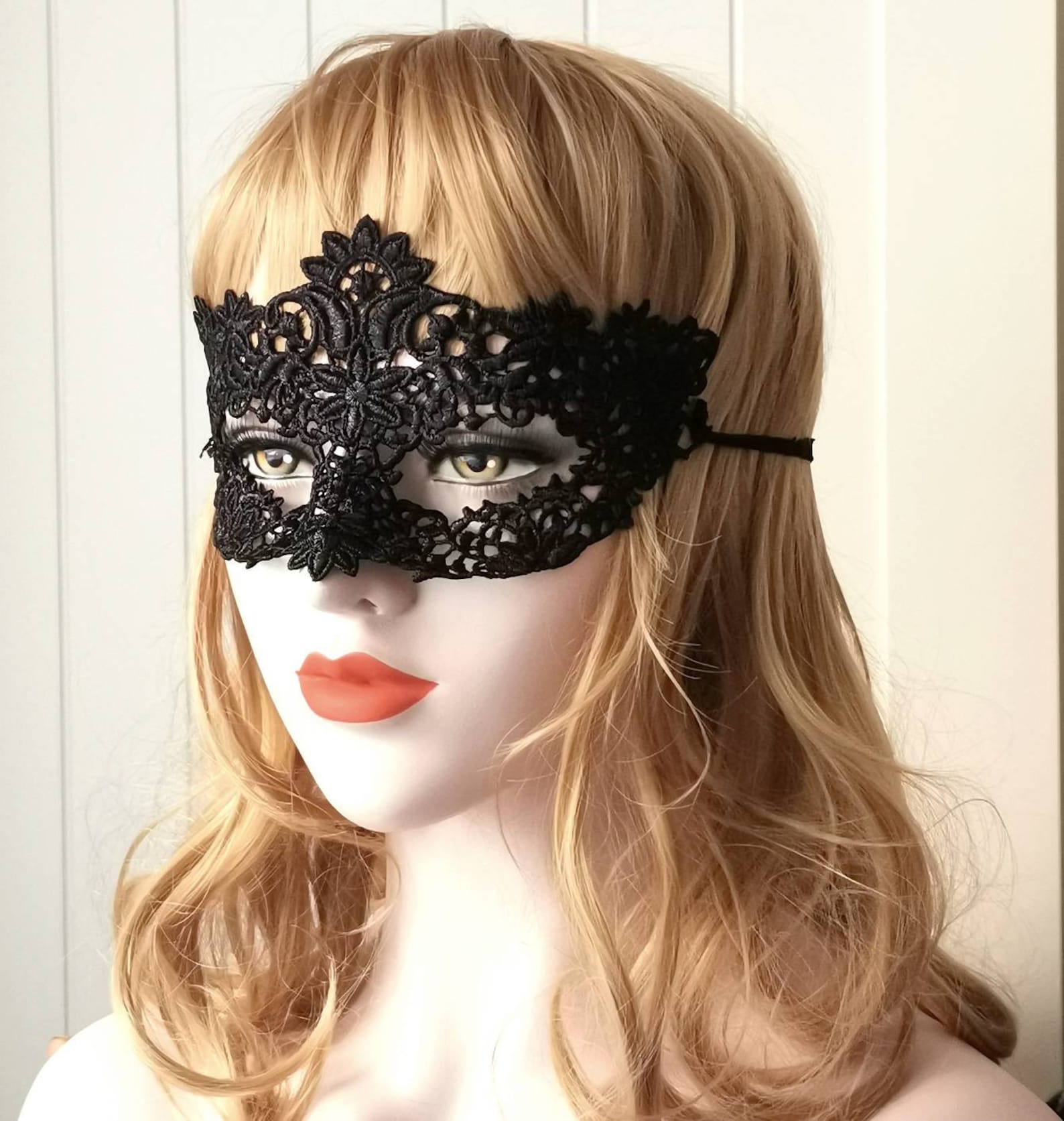 Queen Floral Black Lace Eye Mask Vintage Victorian Halloween Etsy