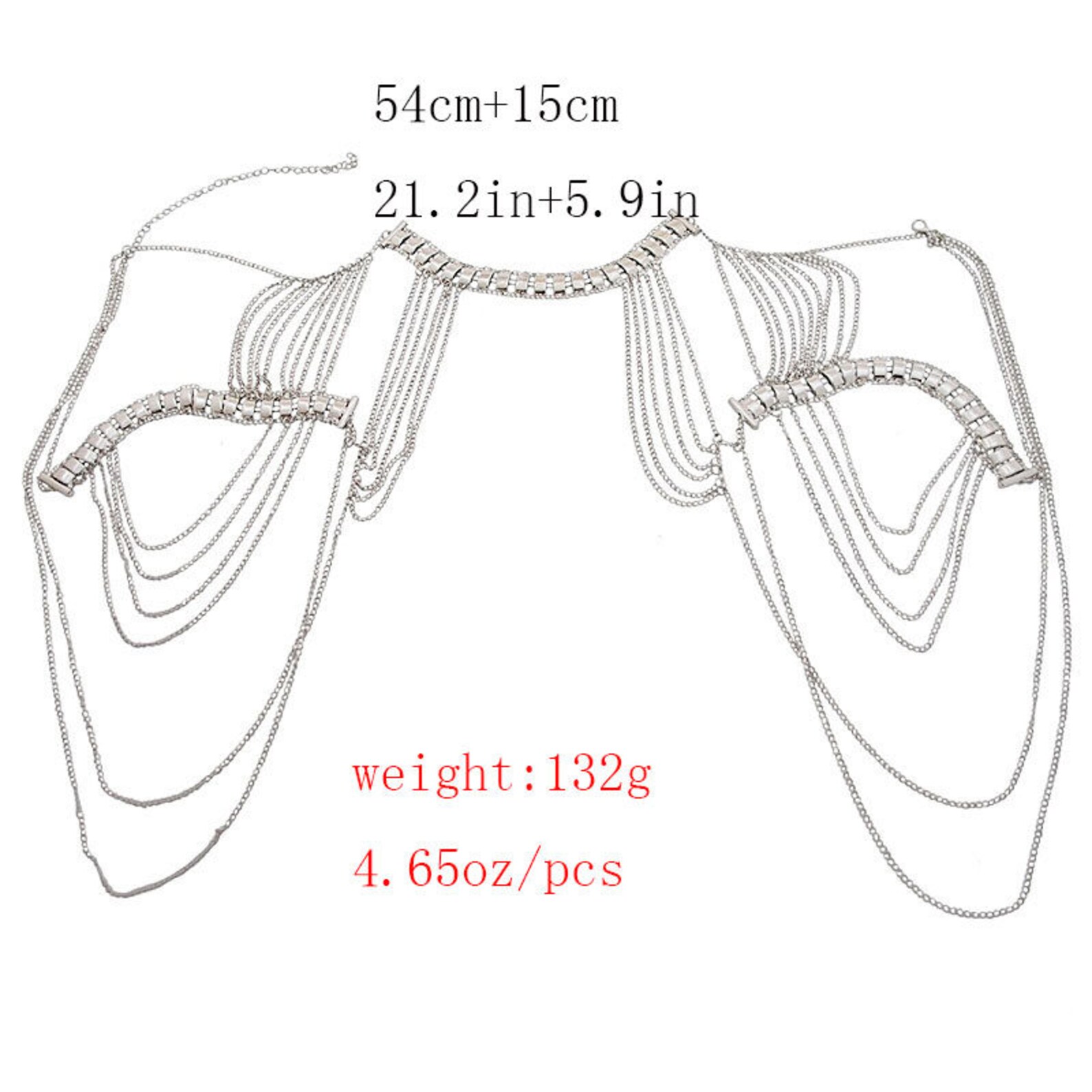 Silver Gold Body Chain Shoulder Piece / Silver Beaded Bib Etsy