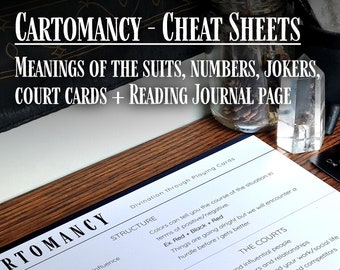 Cartomancy Cheat Sheets