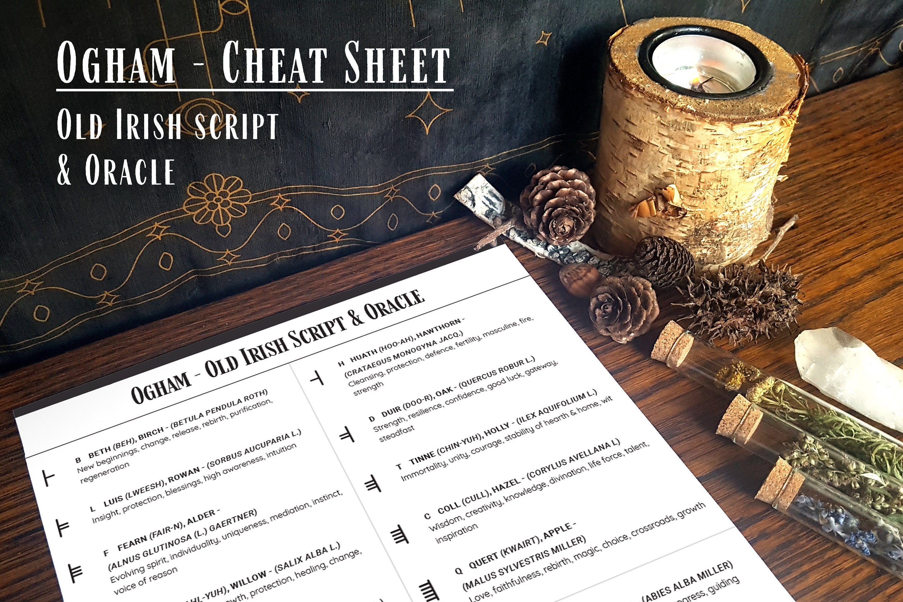 Ogham Cheat Sheets