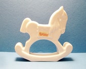 Biedermann West Germany Porcelain Rocking Horse Candle Holder Figurine