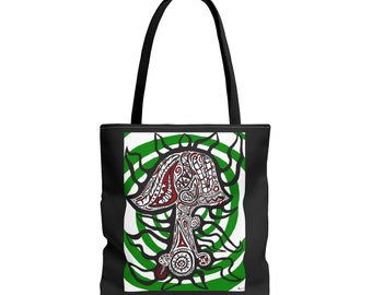 Dark Mushroom Tote Bag (AOP)