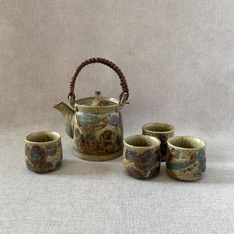 Stoneware Tea Set - Etsy