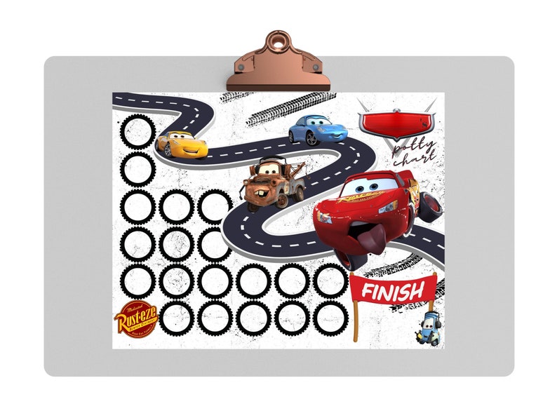 Cars Potty Chart Lightning Mcqueen Potty Chart Race Car Etsy Australia