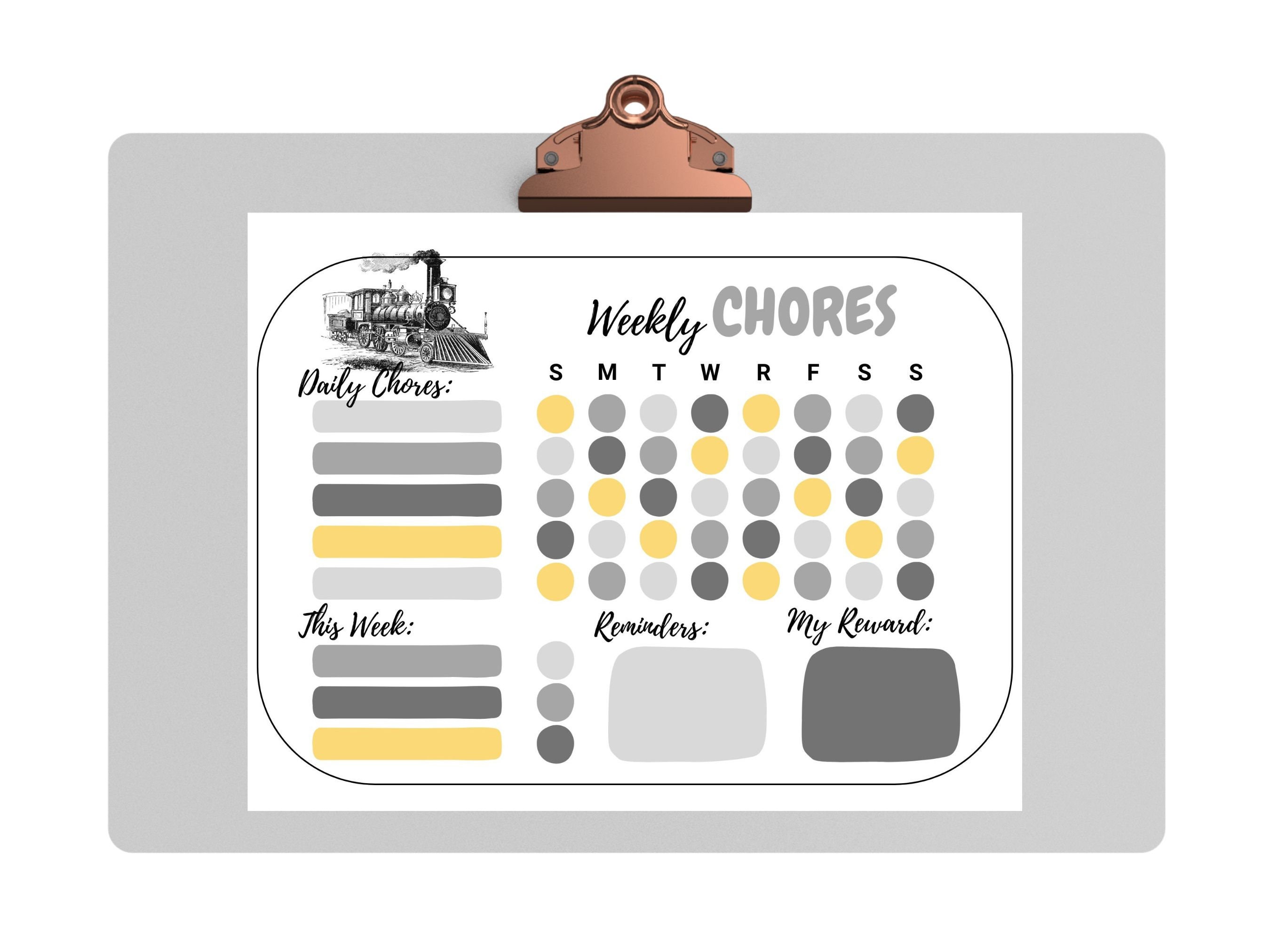 Train Chore Chart, Chore Chart for Kids, Kids Chores, Kids Chore Chart ...