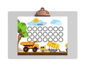 Truck Potty Chart, Dump Truck Potty Chart, Construction Potty Chart, Toilet Training, Potty Training Chart Printable, Potty Chart for Boys