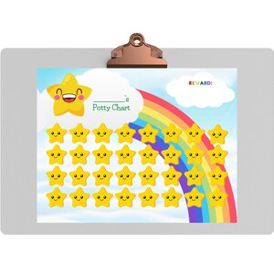 Star Rainbow Potty Chart, Rainbow Toilet Training, Star Behavior Chart, Rainbow Toilet Chart, Star Sticker Chart, Girl Potty Chart, Poop PDF