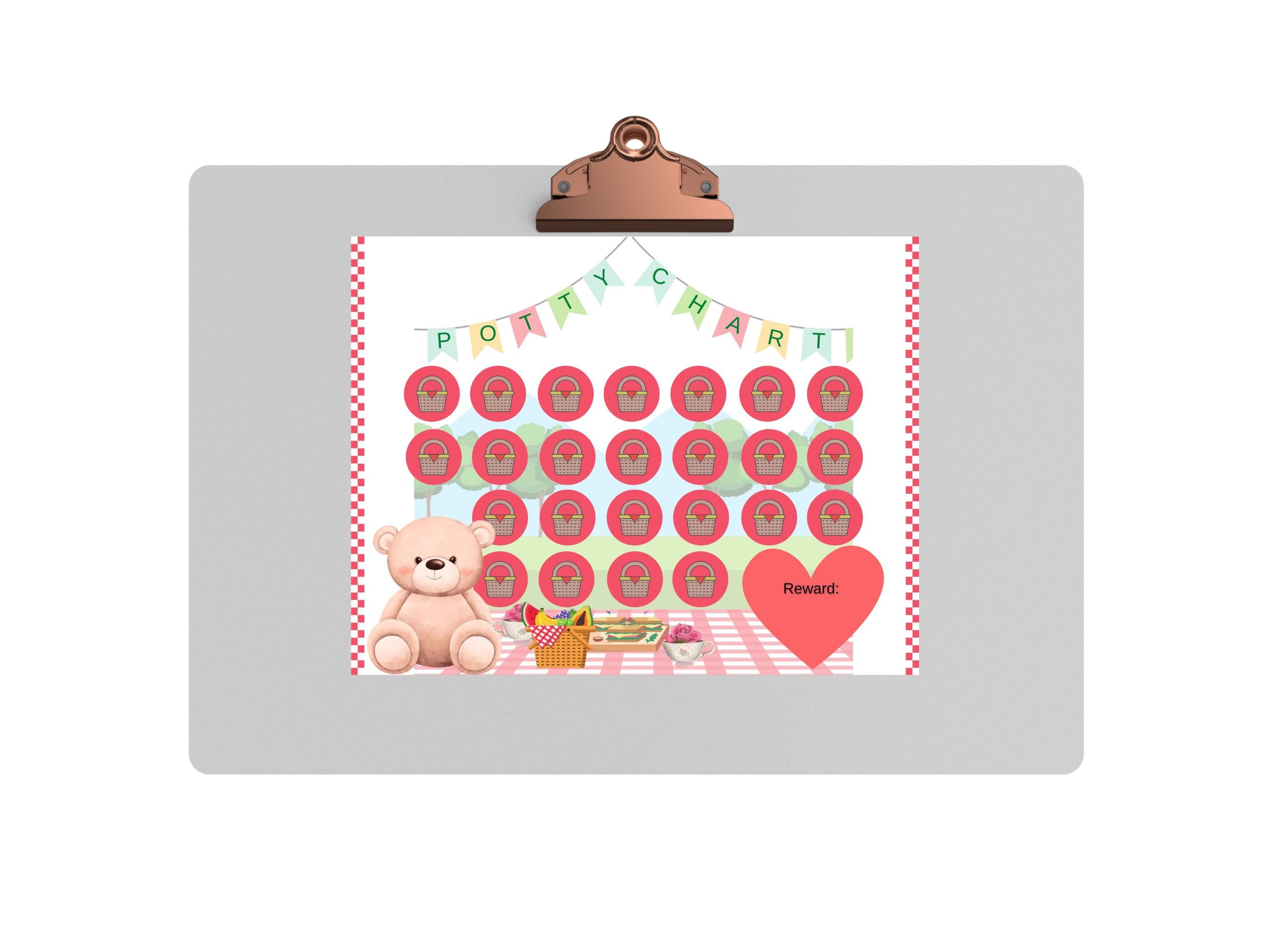 Teddy Bear Picnic Potty Chart, Teddy Bear Potty Chart, Reward Chart ...