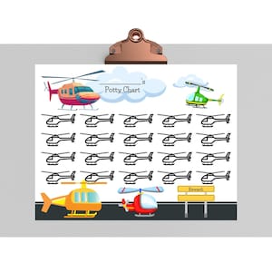 Helicopter Potty Chart, Helicopter Potty Training Chart, Helicopter Reward Chart, Helicopter Sticker Chart, Potty Chart for boys or girls