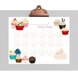 Cupcake Potty Chart, Potty Chart Cupcake, Reward Chart, Cupcake Reward Chart, Toilet Training, Cupcake Reward, Potty Chart Printable