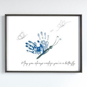 Printable Handprint Art, Nursery Printable, Mother&#39;s Day Gift Printable, Preschool Activity, Handprint Crafts, First Handprint Keepsake, PDF