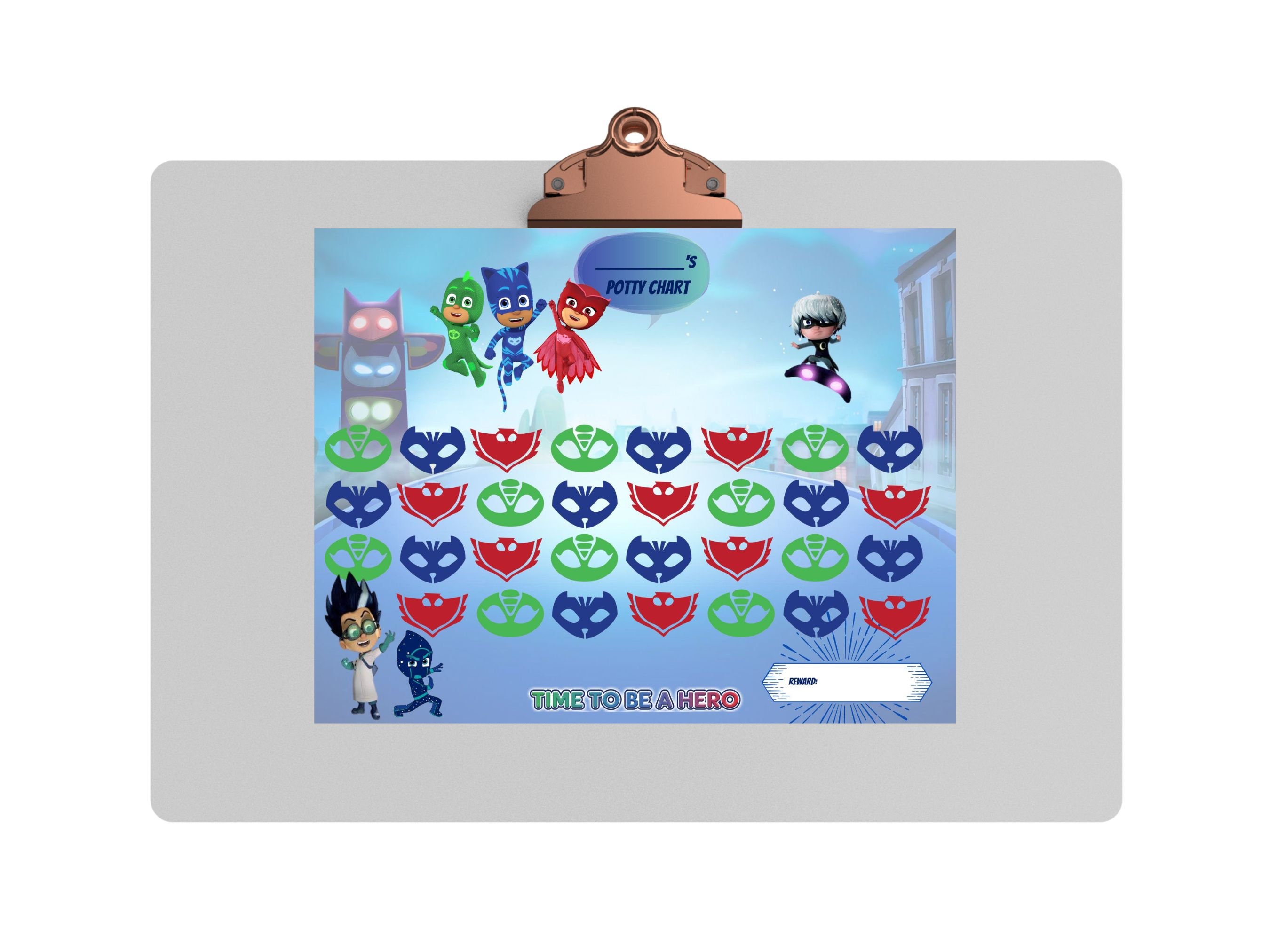 PJ Mask Potty Chart Owlette Gecko Catboy Toilet Training - Etsy