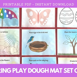 Spring Play Dough Mats, Play Dough Activity, Busy Book Printable, Montessori Learning, Homeschool Learning, Quiet Book Printable, Preschool