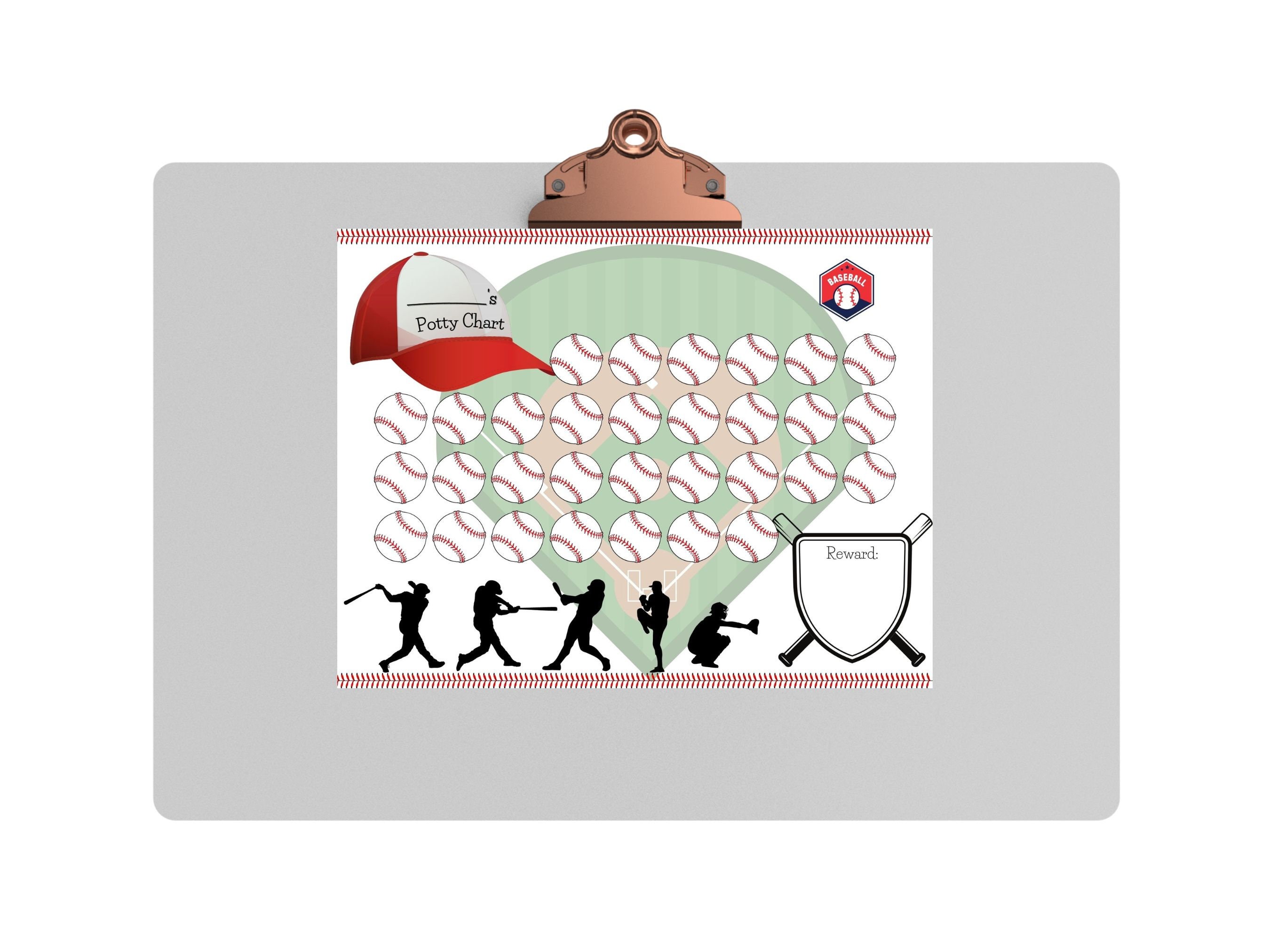 Baseball Potty Chart, Baseball Reward Chart, Baseball Behavior Chart ...