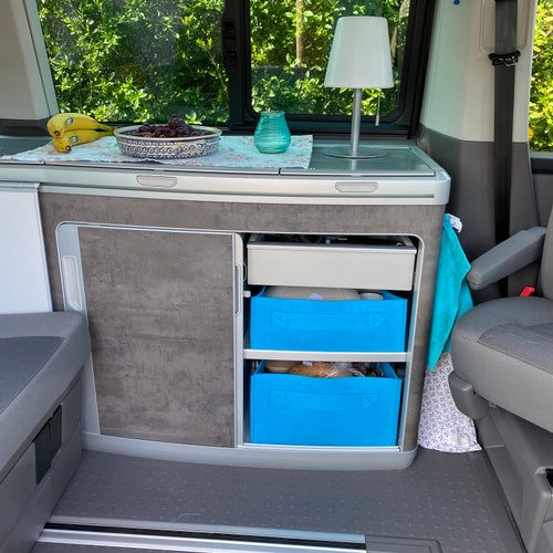 Set of 2 boxes - kitchen cabinet RIGHT - felt baskets, crates/boxes for the bus, here T6