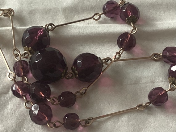 Beautiful Antique Bohemian rolled gold amethyst g… - image 7