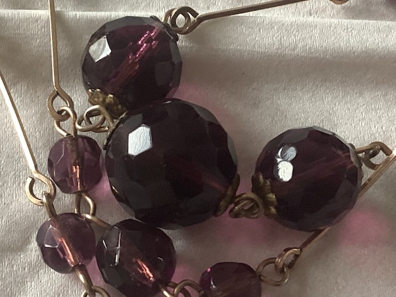 Beautiful Antique Bohemian rolled gold amethyst g… - image 1