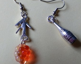 boucles d'oreilles buveurs de vin