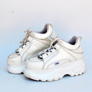 buffalo platform shoes chunky sneakers y2k summer white goth rock vintage womens size eu 37 uk 4 us 6 shoes vintage sport womens platforms
