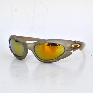 gold gray matrix rave sunglasses sun glasses vintage retro eye wear 90s round alien y2k club unisex futuristic rainbow mirror lens