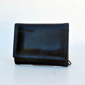 Portafoglio nero Calvin Klein y2k unisex piccolo portadocumenti porta soldi tasca antigraffio portafoglio da uomo portafoglio pieghevole retro nylon similpelle