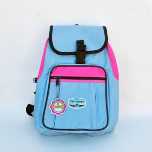 90s backpack blue vintage bag pop pastel medium size women backpack kids retro rucksack festival backpack day hike hiking biking bag school