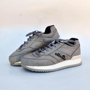 ellesse sport shoes gray vintage sneakers retro athletic size eu 37 uk 4 us 6 comfortable 90s style runners foam sole womens 80s sneakers