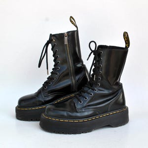dr martens punk boots martens 90s shoe military platform shoes lace up size eu 39 uk 6 us 8 goth vintage black boots dr martens women&#39;s boot