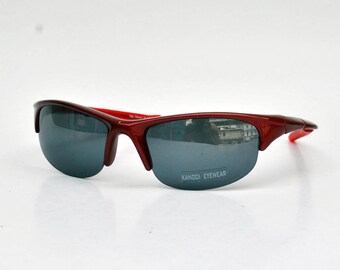 Rote Sport-Sonnenbrille – Wrap around Y2K Style Shades – Vintage inspirierte Unisex Brille – Matrix ravevintage retro eye wear 90s alien y2k klub