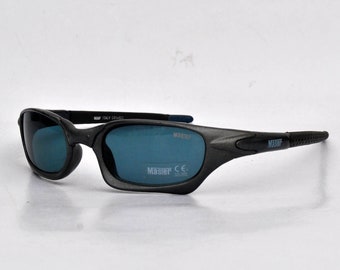 Master Wrap Sunglasses | Blue Lens Sport Sunglasses | Y2K 2000s Shield Eyewear | UV400 Unisex Shades