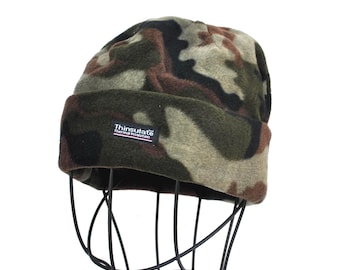 Gorro de invierno de polar con aislamiento térmico y camuflaje vintage