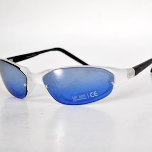 matrix rave sunglasses night motor sun glasses vintage retro eye wear 90s round alien y2k club unisex steampunk futuristic blue lens