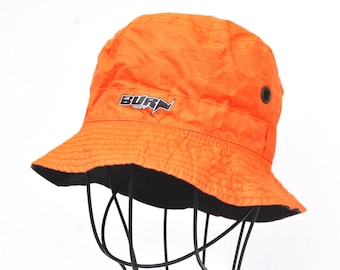 Orange Reversible Bucket Hat – Lightweight Summer Hat – Festival Streetwear Hat – Unisex Outdoor Cap