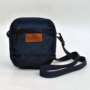 Quiksilver sac à bandoulière unisexe en toile sac à bandoulière carré noir gris vintage rectangle petite taille en toile pour hommes et femmes sac fourre-tout