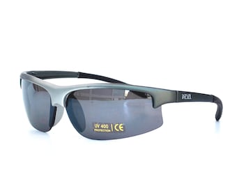 Siver Vintage Sport Sunglasses – Wraparound Frame – UV400 Protection – Unisex