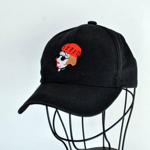 femme girl schwarz Damen Herren Damen Trucker Hut Baseball Cap Strapback Netzhut Hip Hop Flat Brim Cap Hut Sonnenhut Kappe 58 cm Indie Cap Vintage Hut
